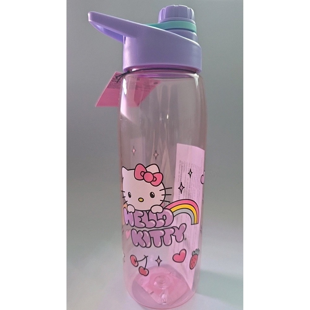 Hello Kitty 28oz Plastic Sports‎ Bottle Flip Lid Hinged Handle New Sanrio